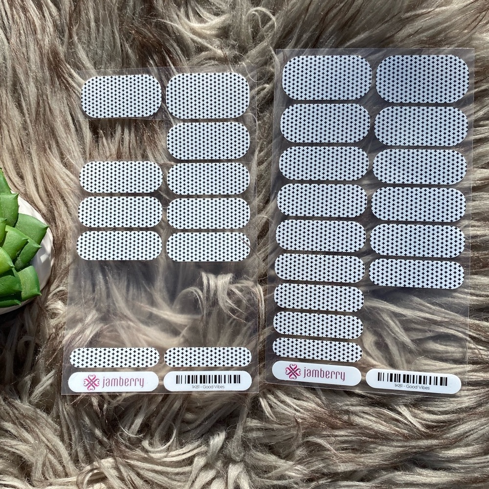 ➕ (2) Partial Full Sheets Good Vibes Jamberry Nail Wraps